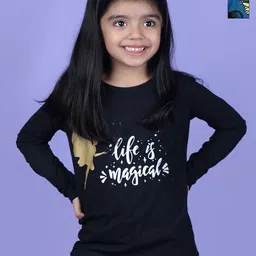 TotzTouch Girls Pack of 2 Typography Printed Round Neck Cotton T-shirts-image-53