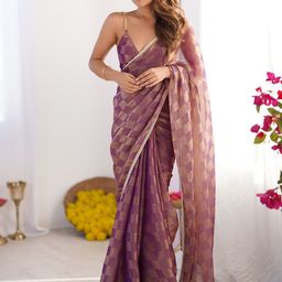 Mitera Checked with Sequinned Border Saree-picture-12