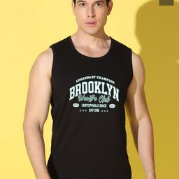 WOOSTRO Pack Of 2 Printed Combo Cotton Gym Vests VWS26(BKLN BLACK)(PLAIN OLIVE)-image-15