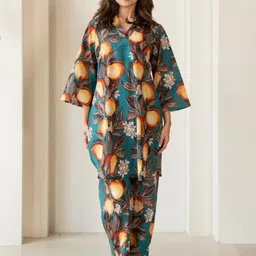 NAINVISH Floral Printed Three-Quarter Sleeves Tunic With Trouser-picture-18