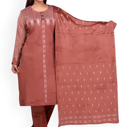 WOOL 4U Women Ethnic Motifs Printed Regular Kurta with Trousers & With Dupatta image 5