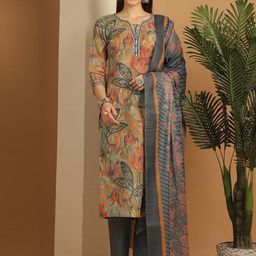 Rajnandini Women Floral Printed Regular Kurta with Trousers & With Dupatta-image-56