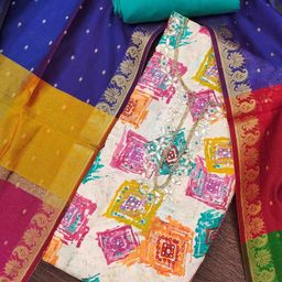 DIVASTRI Geometric Printed Unstitched Dress Material-image-98