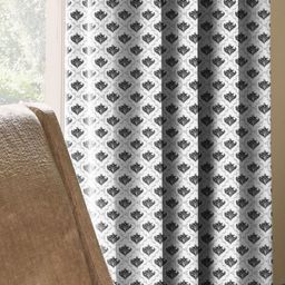 CASABLEU Grey Set of 2 Geometric Long Door Curtain image 2