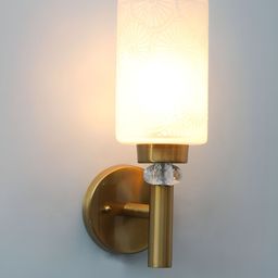 SHREE KALA HOME DECOR Brown & White Metal Traditional Abstract Shaped Shaped Wall Lamp-image-41
