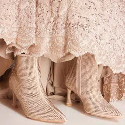 CAI Textured Suede Party Block with Laser Cuts-16