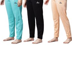 FIT N FAME Women Pack of 3 Mid-Rise Cotton Pyjamas-image-74