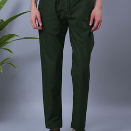 COBB Men Solid Tapered Fit Mid-Rise Flat-Front Cotton Regular Trousers-image-79