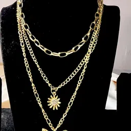 Just Lil Things Gold-Plated Artificial Stones Studded Minimal Chains-8