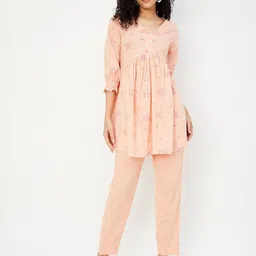 max Women Floral Printed Empire Top with Trousers-image-93