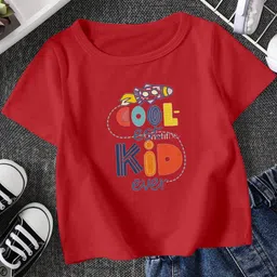 FIONAA TRENDZ Kids-Unisex Red Cotton Tshirts-picture-16