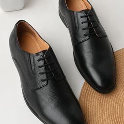 RegalMen Textured Leather Formal Derbys-image-5