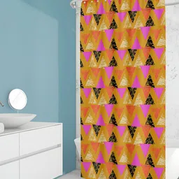 ArtzFolio Pink & Yellow Printed Waterproof Shower Curtain-image-89