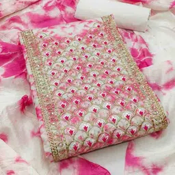 KALINI Abstract Dyed Sequinned Cotton Unstitched Dress Material-image-8