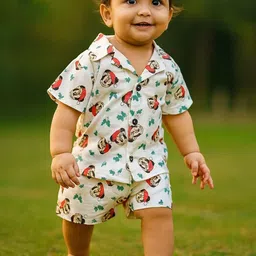 Anneca Boys Mickey Mouse Printed Pure Cotton Shirt & Shorts Clothing Set-image-87