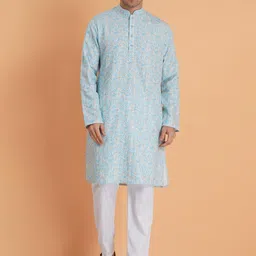 SG LEMAN Men Printed Regular Kurti with Pyjamas-picture-10