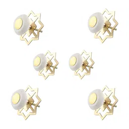 Indianshelf 6Pcs White Textured Knobs-30