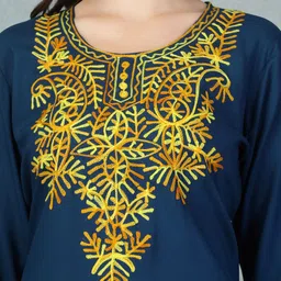 Clora Creation Floral Embroidered Thread Work Kurta with Trousers & Dupatta image 3