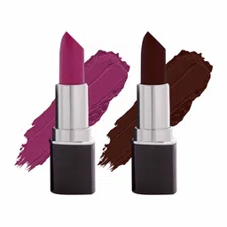 VERYMISS Set Of 2 Matte & Satin Finish Lipstick- Saddle Brown M05 - Mauve Magic S19-picture-15
