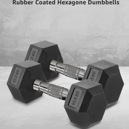 PowerMax Fitness Set Of 2 Hexagon Fixed Weight Dumbbell - 12.5 kg Each image 4