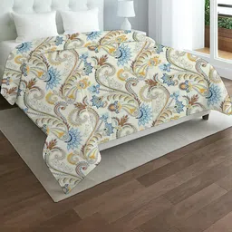 IVAZA Grey Floral Microfiber Double Bed Comforter-image-80