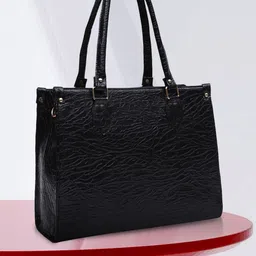 MINI WESST Textured PU Structured Tote Bag-image-6