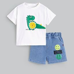 Hopscotch Boys Printed T-shirt with Shorts-picture-15