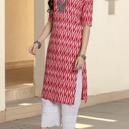 Anouk Rustic Selection Of 4 Geometric Printed Round Neck Straight Kurtas image 2