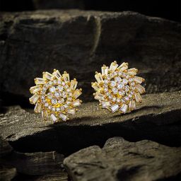 Anouk Gold-Plated Artificial Stones Studded Circular Shaped Studs-image-31