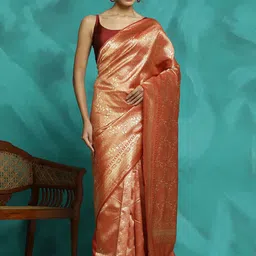 SHADOW & SAINING Woven Design Zari Banarasi Saree-image-26