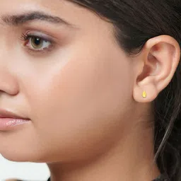 BHIMA 22K BIS Hallmark 916 Purity Yellow Gold Drop Toned Stud Earring-52