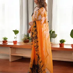 all about you Abstract Printed Pure Chiffon Saree image 5