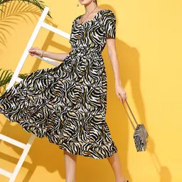 SHEETAL Associates Women Abstract Printed Fit & Flare Midi Dress-picture-11