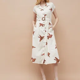 Colour Me by Melange Floral Print Shirt Midi Dress-picture-36