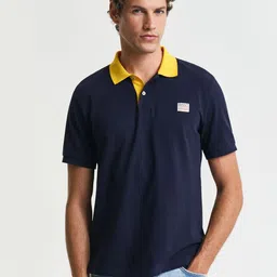 GANT Men Polo Collar Organic Cotton Applique T-shirt-image-50