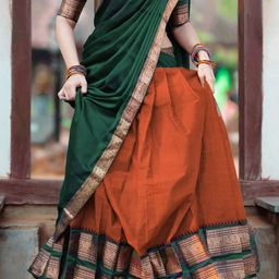 R K INFINITIVE Woven Design Semi-Stitched Lehenga & Unstitched Blouse With Dupatta image 3