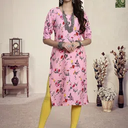 HERE&NOW Women Ethnic Motifs Printed Crepe Kurta-picture-11