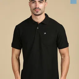 LUX PARKER Men Pack of 2 Anti Odour Solid Polo Collar Cotton T-shirts-image-14