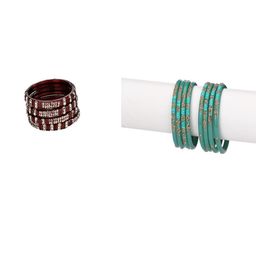 SOMIL Women Set Of 12 Artificial Stones And Beads Handcrafted Glass Bangles-image-45
