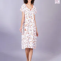 Breezly Women Pack of 2 Pure Cotton Floral Print Nightdress-picture-4
