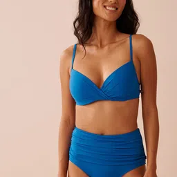 La Vie en Rose Draped High Waist Bikini Swim Bottoms-picture-56