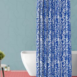 ArtzFolio Blue & White Abstract Printed Waterproof Shower Curtain-6