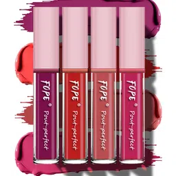 FOPE Pout Perfect Set Of 4 Long Lasting Matte Liquid Lipstick - 4ml Each 01-04-05-09-11