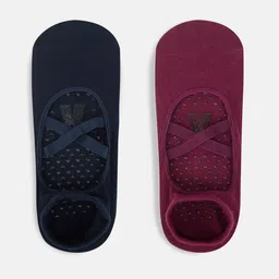 Socksxpress Pack of 2 Antiskid Yoga & Pilates Ankle-Length Socks-25