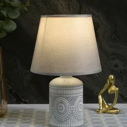 TAYHAA Grey Ceramic Contemporary Frusturical Shaped Table Lamp-image-37