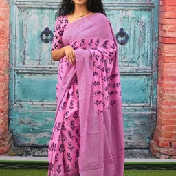 Lovwear Pink Pure Cotton Sarees-picture-15