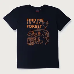 Gini and Jony Boys Graphic Printed Round Neck Cotton T-shirt-83