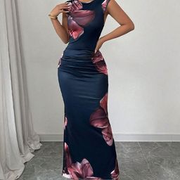 Outzidr Floral Printed Maxi Dress-image-43