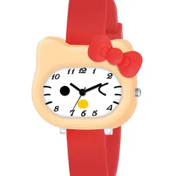 ON TIME OCTUS Girls Printed Dial & Straps Kitty Analogue Watch KD-012 RED-image-85