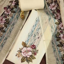 SHADOW & SAINING Floral Printed Pure Cotton Semi-Stitched Dress Material-image-116